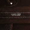 Hermès shopping bag in brown canvas and brown leather - Detail D3 thumbnail