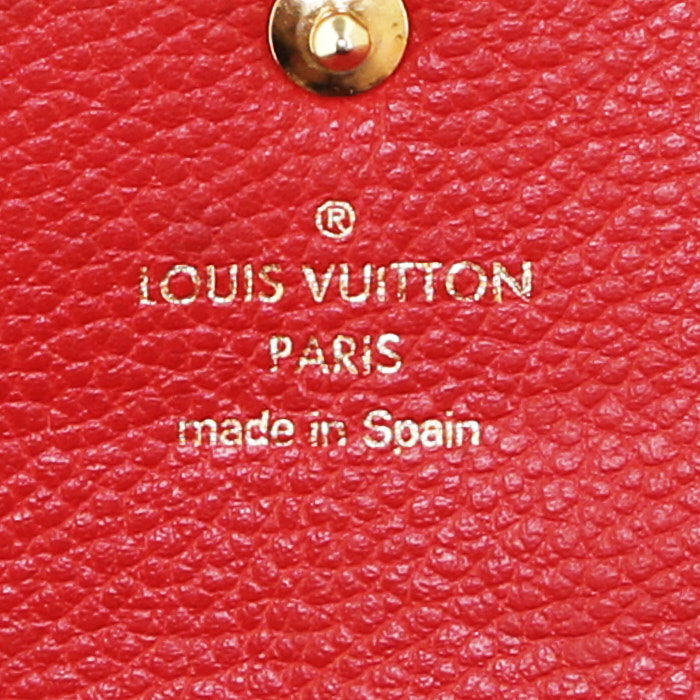 Louis Vuitton Sarah wallet in red monogram leather - Detail D3