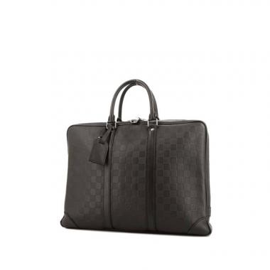 Borsa a tracolla Louis Vuitton District in tela a scacchi grigio Graphite e  pelle nera