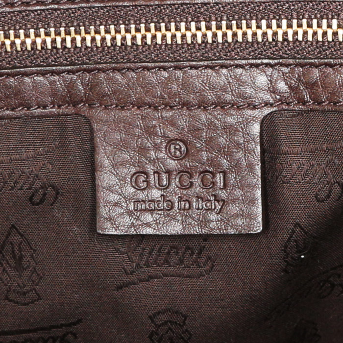 Shopping bag Gucci in pelle marrone - Detail D3