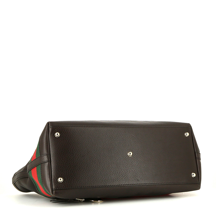 Shopping bag Gucci in pelle marrone - Detail D4