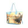 Louis Vuitton Neverfull Edition Limitée Jeff Koons medium model shopping bag in canvas and blue leather - 00pp thumbnail