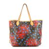 Shopping bag Louis Vuitton Neverfull Jungle modello medio in tela monogram marrone rossa e blu con motivo e pelle naturale - 360 thumbnail