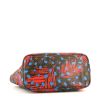 Shopping bag Louis Vuitton Neverfull Jungle modello medio in tela monogram marrone rossa e blu con motivo e pelle naturale - Detail D4 thumbnail