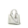 Dior Lady Dior handbag in silver shading monogram leather - 00pp thumbnail