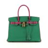 Hermes Birkin 30 cm handbag in green and fuchsia bicolor goat - 360 thumbnail