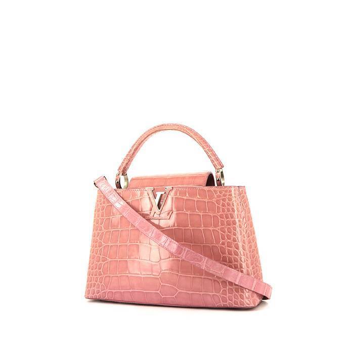 Louis Vuitton Capucines handbag in pink crocodile - 00pp
