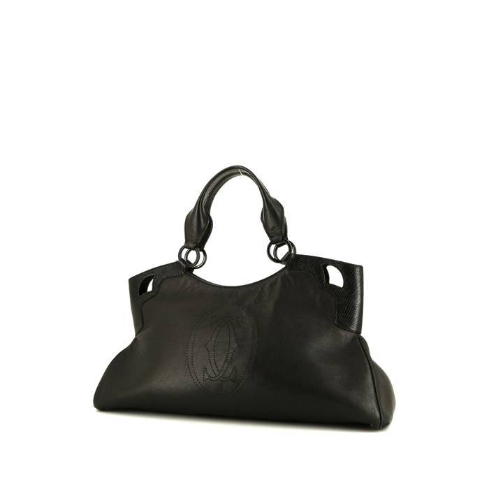 Cartier Marcello handbag in black leather and black python - 00pp