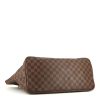 Shopping bag Louis Vuitton Neverfull modello grande in tela cerata con motivo a scacchi ebano e pelle marrone - Detail D4 thumbnail