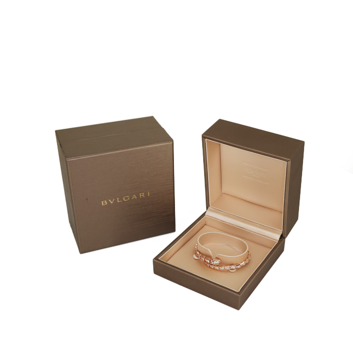 Half-articulated Bulgari Serpenti Viper bracelet in pink gold and diamonds - Detail D2