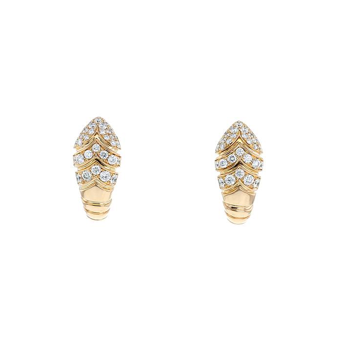 BVLGARI B.zero1 Small 18ct Rose-gold And 0.18ct Brilliant-cut Diamond Hoop  Earrings in Metallic | Lyst