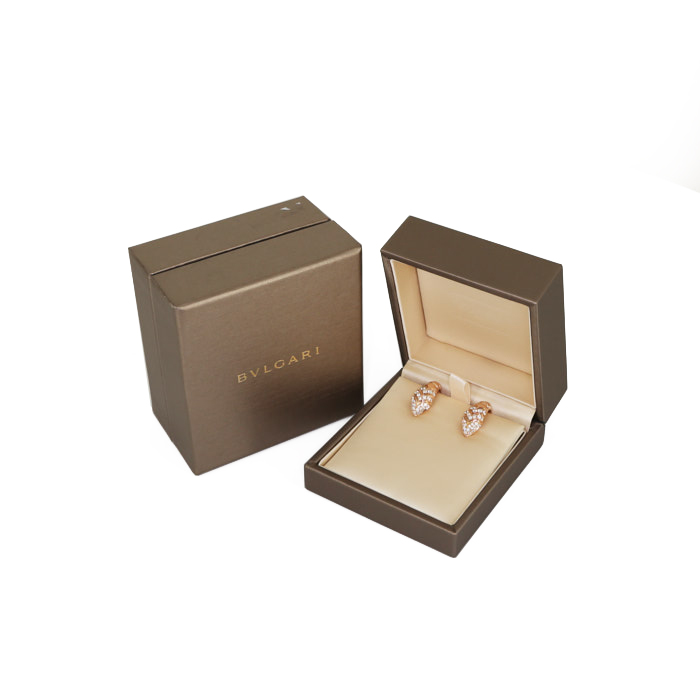 Paire de boucles d'oreilles Bulgari Serpenti Viper en or rose et diamants - Detail D2