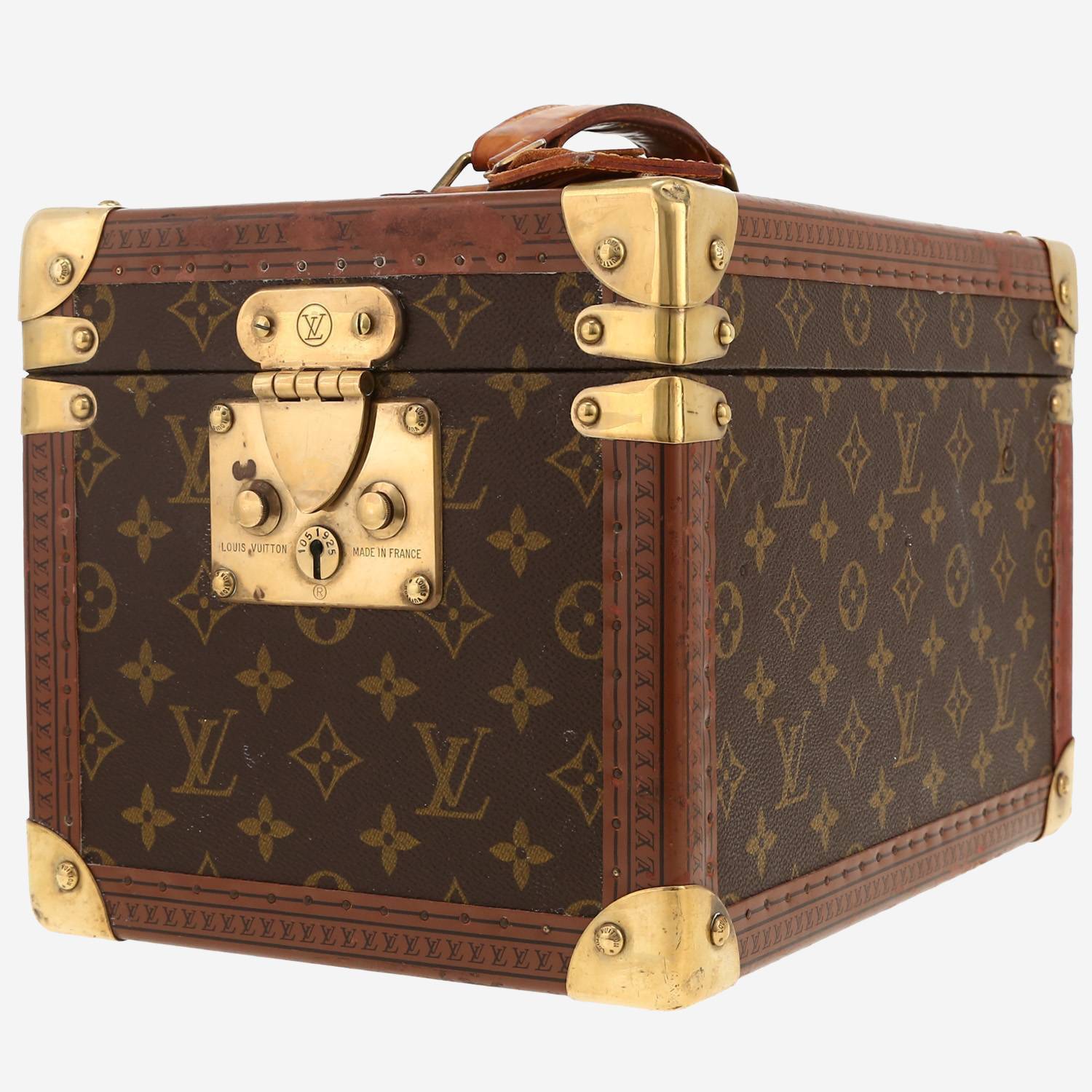 Vanity Louis Vuitton  Boîte à flacons en lona Monogram marrón y cuero natural
