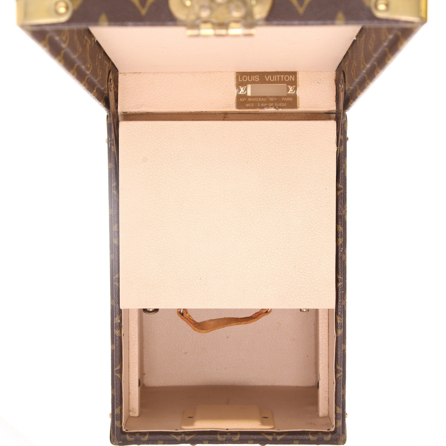 Beauty Louis Vuitton  Boîte à flacons in tela monogram marrone e pelle naturale - Detail D3