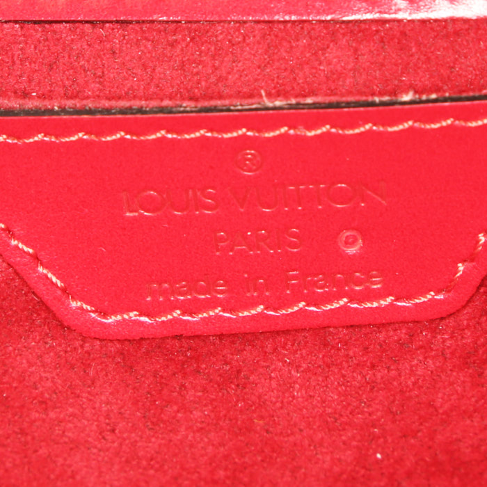 Sac cabas Louis Vuitton Saint Jacques petit modèle en cuir épi rouge - Detail D3