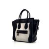 Celine Luggage Micro handbag in white and black bicolor leather - 00pp thumbnail