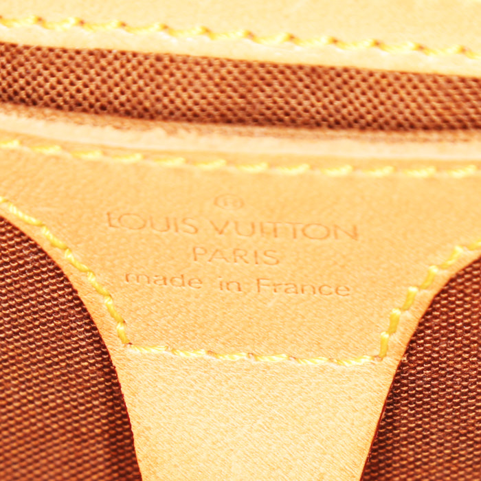 Borsa Louis Vuitton Ellipse modello grande in tela monogram marrone e pelle naturale - Detail D3