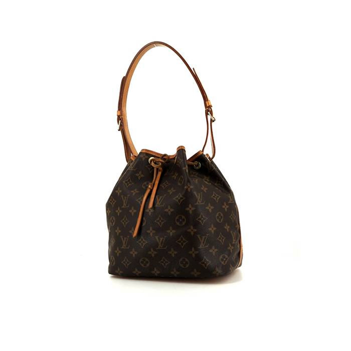 Louis Vuitton petit Noé shopping bag in brown monogram canvas and natural leather - 00pp
