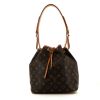 Shopping bag Louis Vuitton petit Noé in tela monogram marrone e pelle naturale - 360 thumbnail