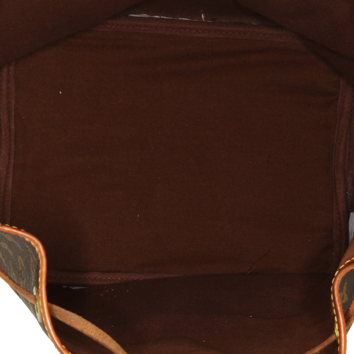 Shopping bag Louis Vuitton petit Noé in tela monogram marrone e pelle naturale - Detail D2