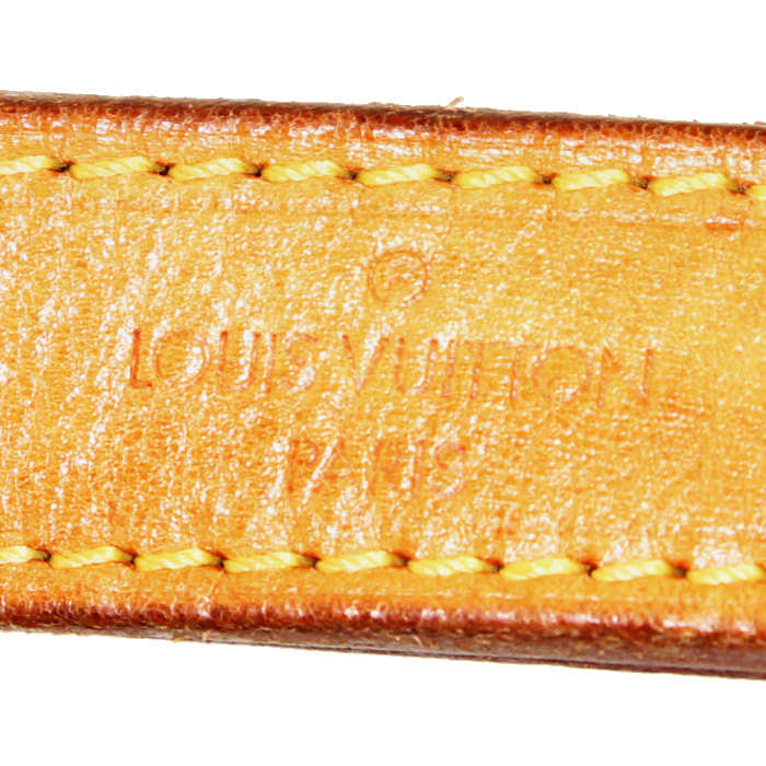 Shopping bag Louis Vuitton petit Noé in tela monogram marrone e pelle naturale - Detail D3