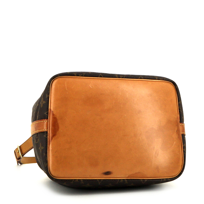 Louis Vuitton petit Noé shopping bag in brown monogram canvas and natural leather - Detail D5