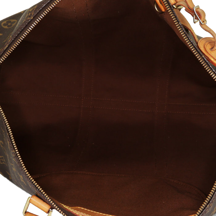 Louis Vuitton shopping bag in monogram canvas and natural leather - Detail D2