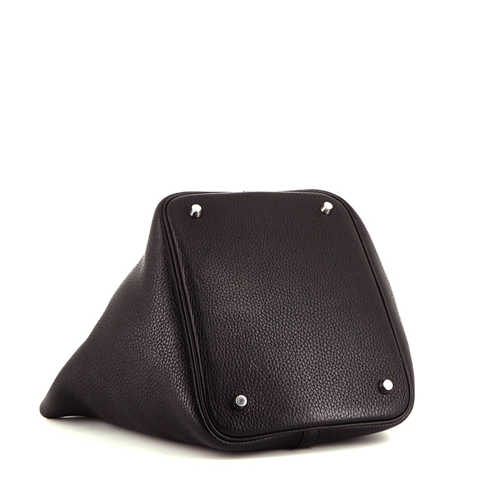 Bolso de mano Hermes Picotin 22 en cuero togo negro - Detail D4