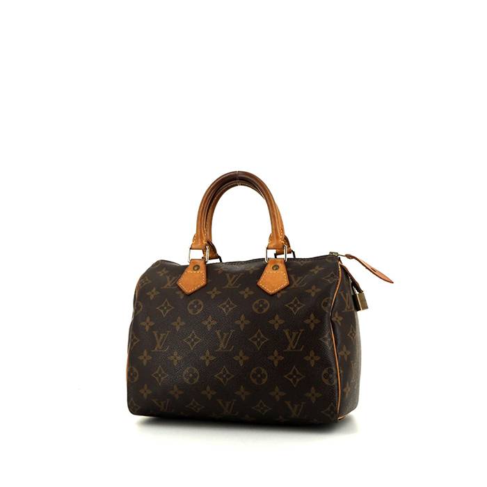 Louis Vuitton Speedy 25 cm handbag in brown monogram canvas and natural leather - 00pp