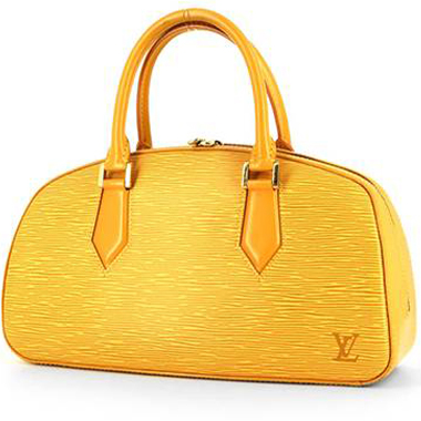 Pre-owned Louis Vuitton Yellow Ostrich Leather Capucines Bb Bag