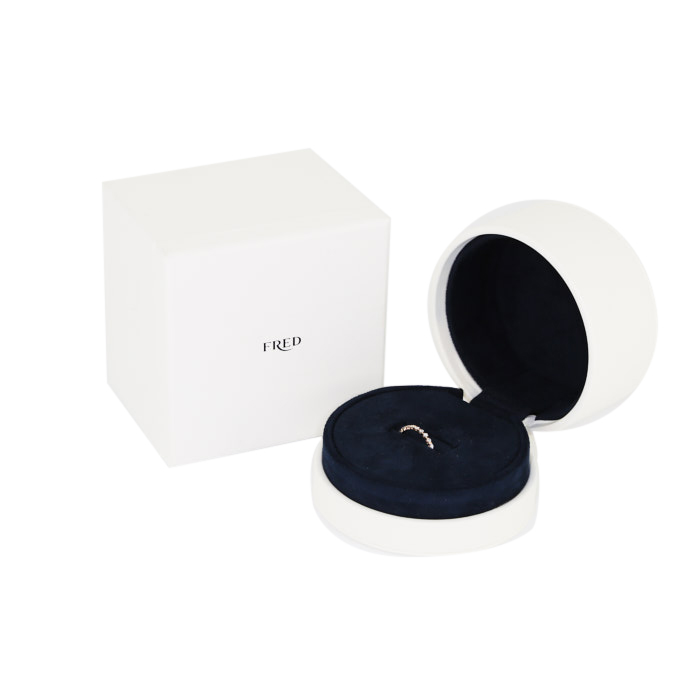 Fred For Love wedding ring in pink gold and diamonds - Detail D2