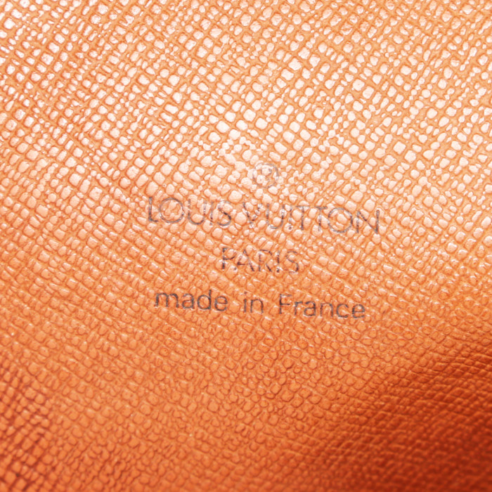 Borsa a tracolla Louis Vuitton Musette in tela monogram marrone e pelle naturale - Detail D3