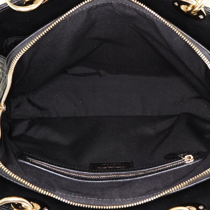 Dior Soft Shopping handbag in black leather cannage - Detail D2