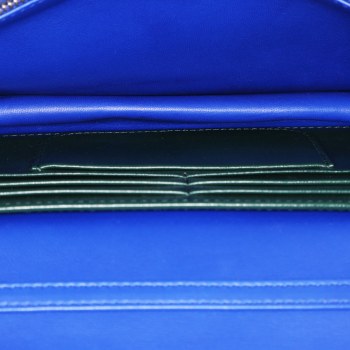 Sac bandoulière Dior Promenade en cuir cannage bleu - Detail D2