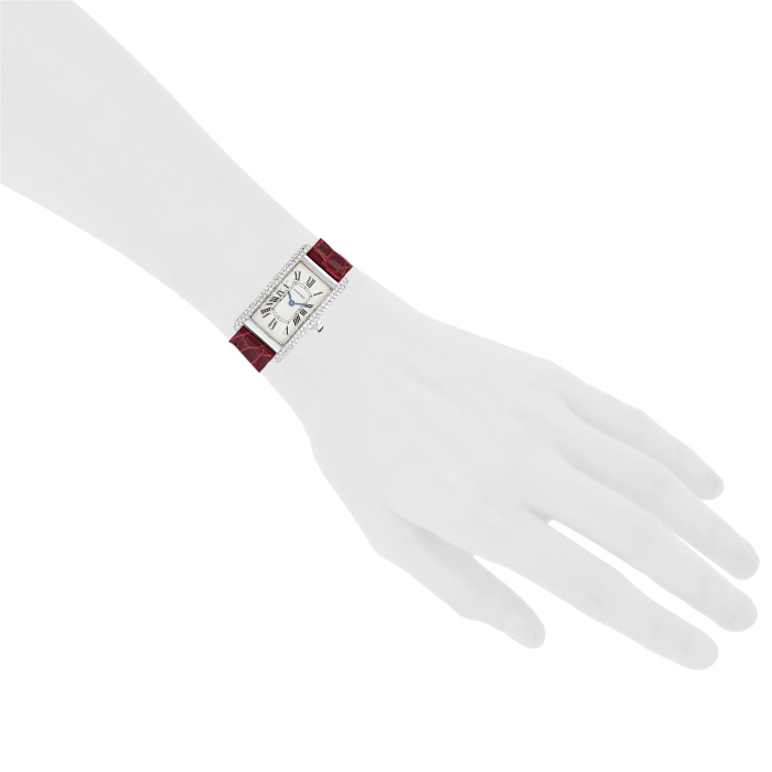 Cartier Tank Américaine watch in white gold Ref:  1710 Circa  1990 - Detail D1