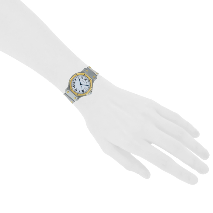 Cartier Santos Octogonale watch in gold and stainless steel Ref:  2966 Circa  1980 - Detail D1