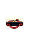Bolso de mano Hermès Kelly 28 cm en cuero box tricolor color crema, azul y rojo - 360 Front thumbnail