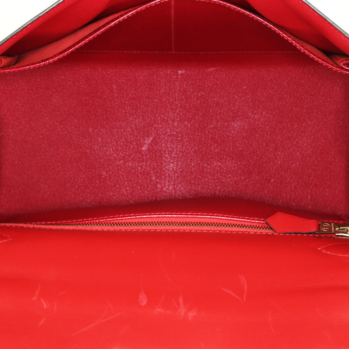 Bolso de mano Hermès Kelly 28 cm en cuero box tricolor color crema, azul y rojo - Detail D3