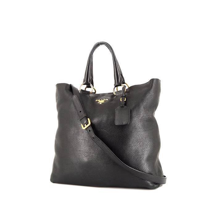 Prada shopping bag in black grained leather - 00pp
