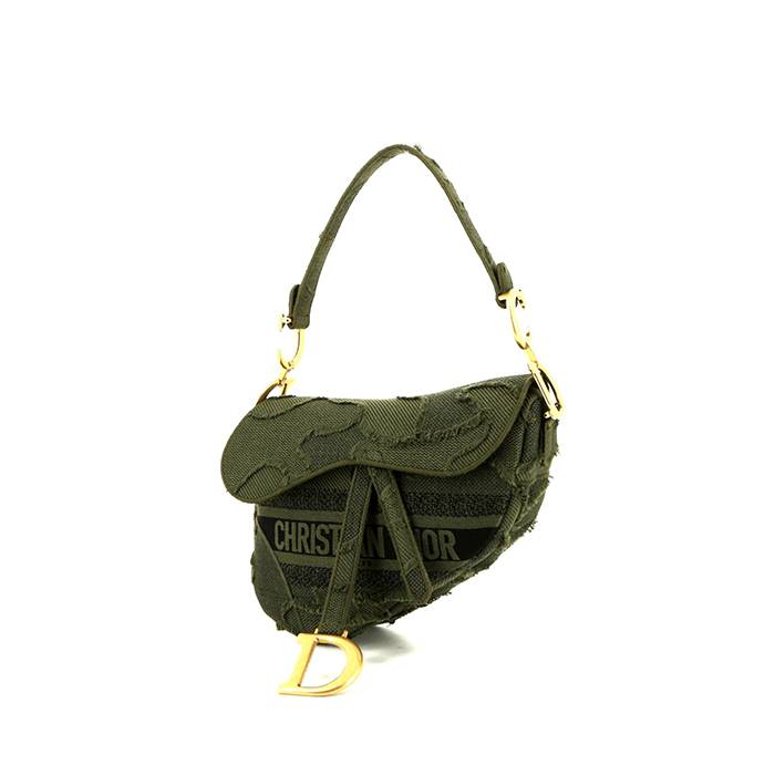 Dior  Saddle handbag  in green printed patern canvas - 00pp