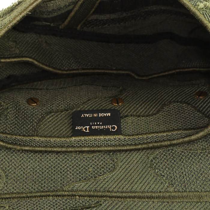 Sac à main Dior  Saddle en toile imprimée à motifs verte - Detail D2