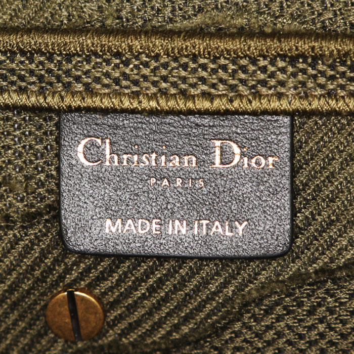 Dior  Saddle handbag  in green printed patern canvas - Detail D3