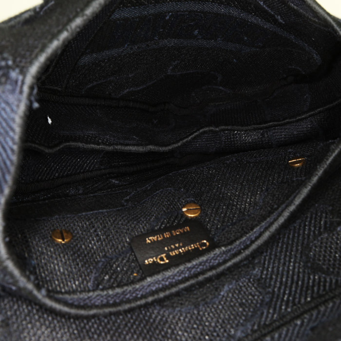 Borsa Dior  Saddle in tela con stampa a motivi blu - Detail D2
