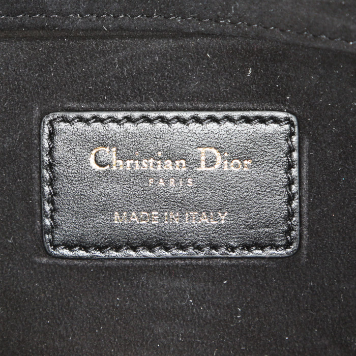 Bolso de mano Dior Lady D-Joy en cuero cannage negro - Detail D4