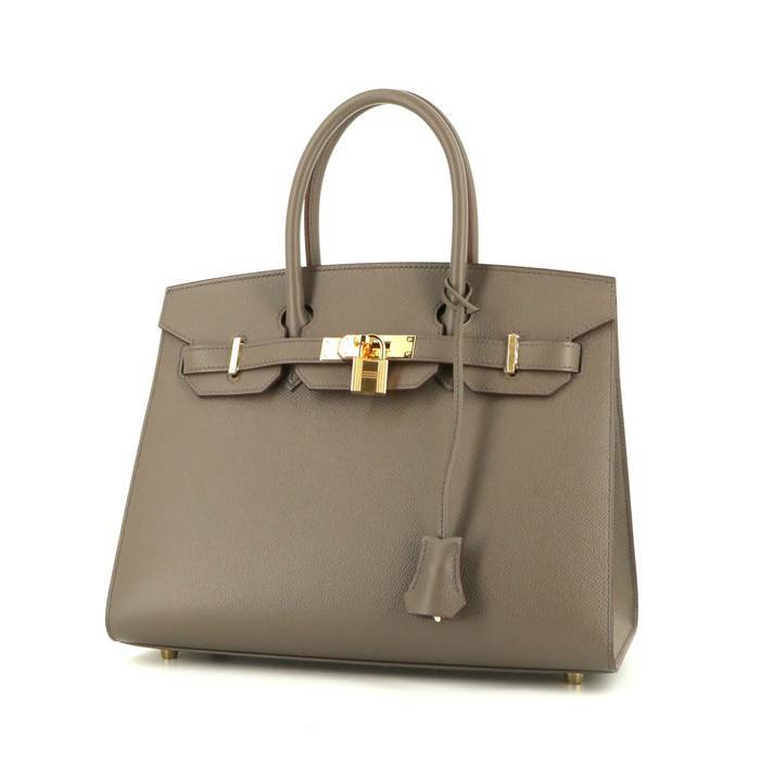 Hermes Birkin 30 cm handbag in grey epsom leather - 00pp