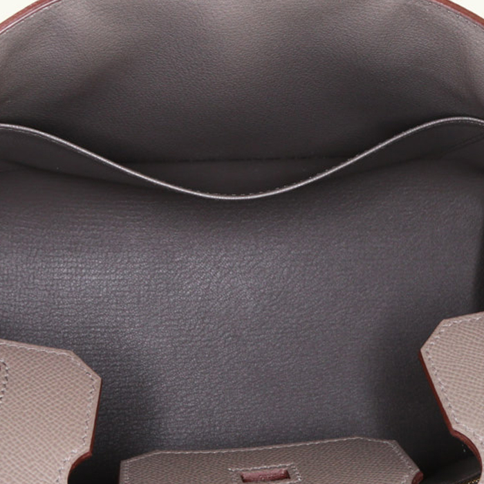 Sac à main Hermes Birkin 30 cm en cuir epsom gris étain - Detail D2