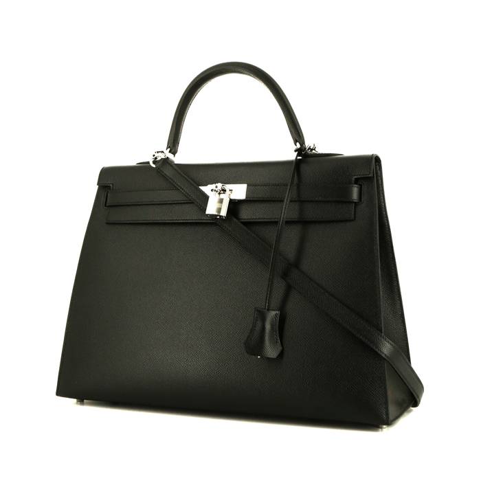 Hermes Kelly 35 cm handbag in black epsom leather - 00pp