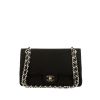 Bolso de mano Chanel Timeless en jersey acolchado negro y cuero negro - 360 thumbnail