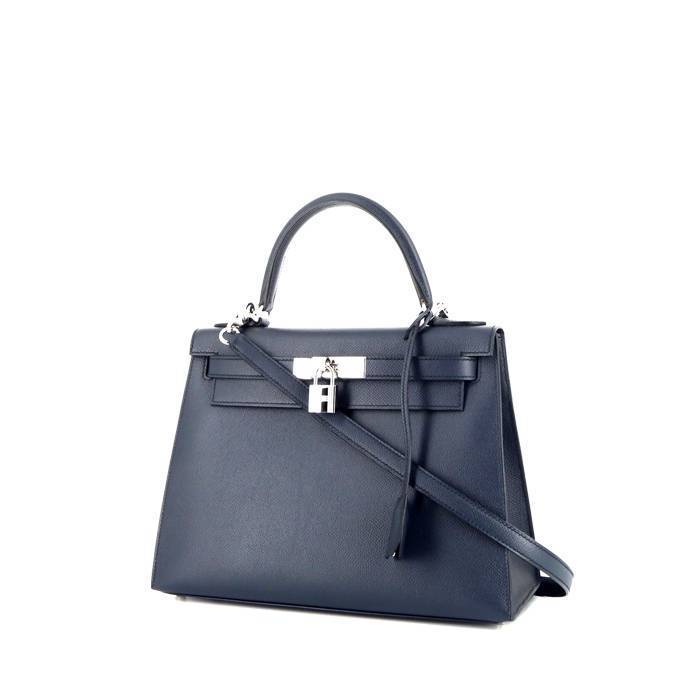Hermès Kelly 28 cm handbag in indigo blue epsom leather - 00pp