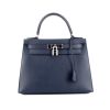 Bolso de mano Hermès Kelly 28 cm en cuero epsom azul indigo - 360 thumbnail